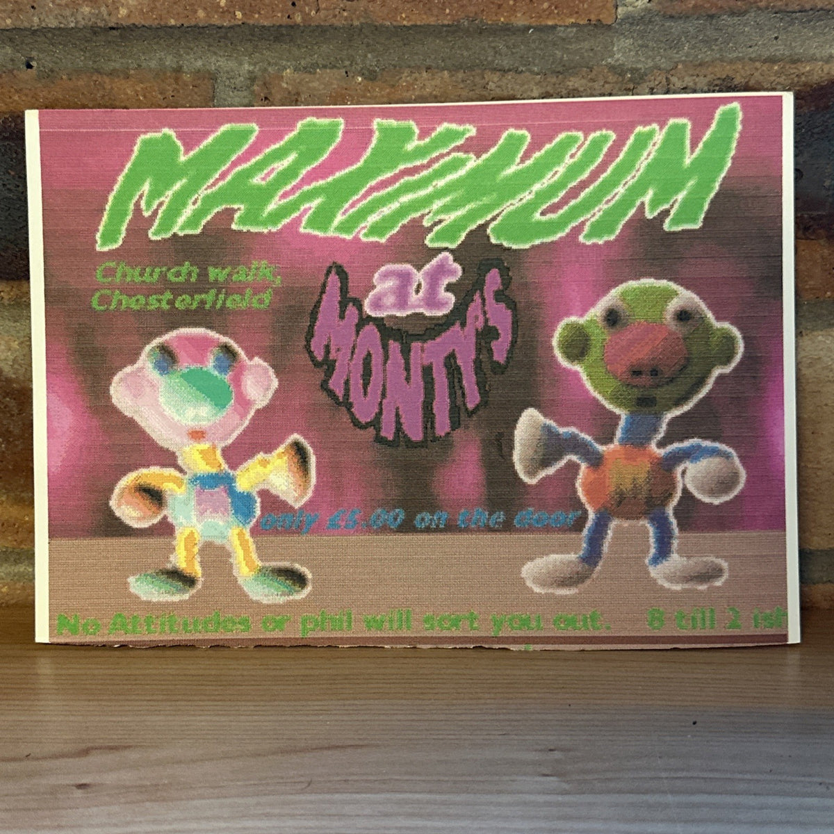 Rave Flyer Maximum @ Nonmartres Chesterfield Rare Club Line Up Leaflet0