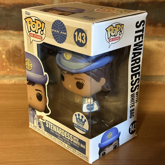 FUNKO POP! Ad Icons Pan Am Stewardess White Bag #143 Funko Exclusive Damage