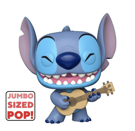 Funko Pop Jumbo 10" Disney Lilo & Stitch - Stitch with Ukelele #1419 NEW Mint0