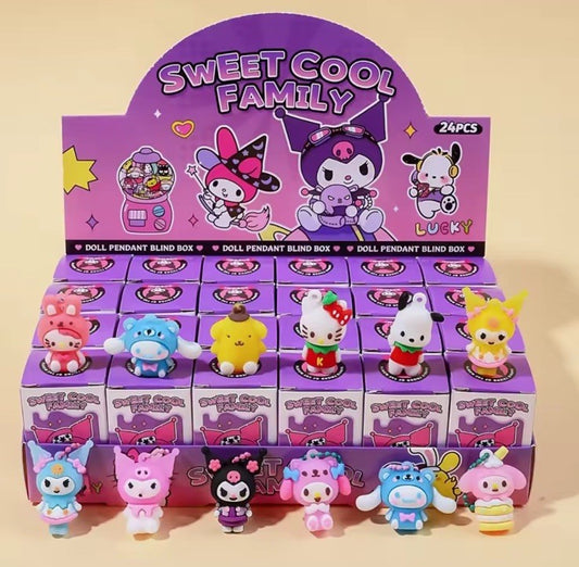 1x Kuromi Sanrio Hello Kitty Characters Keychain Blind Box Figure Toy Gift