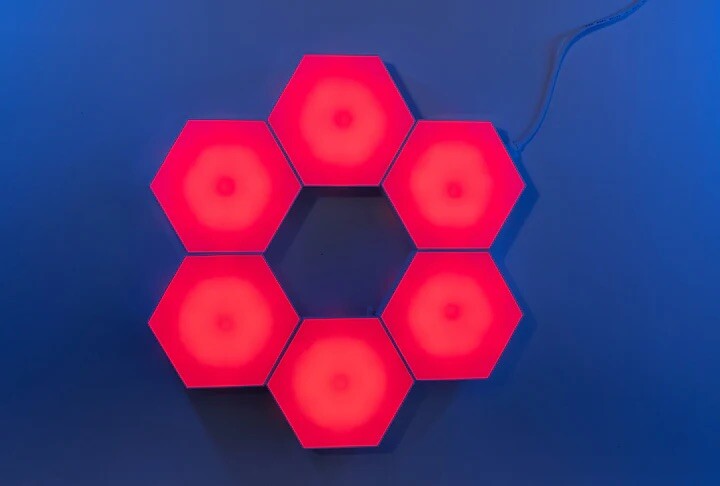 Connectable Hexagon Gaming Lights Touch To Change Colour Add To Sets2