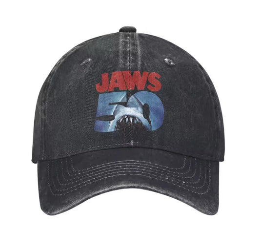 jaws 50th boat shark film movie horror sci fi baseball cap hat snapback
