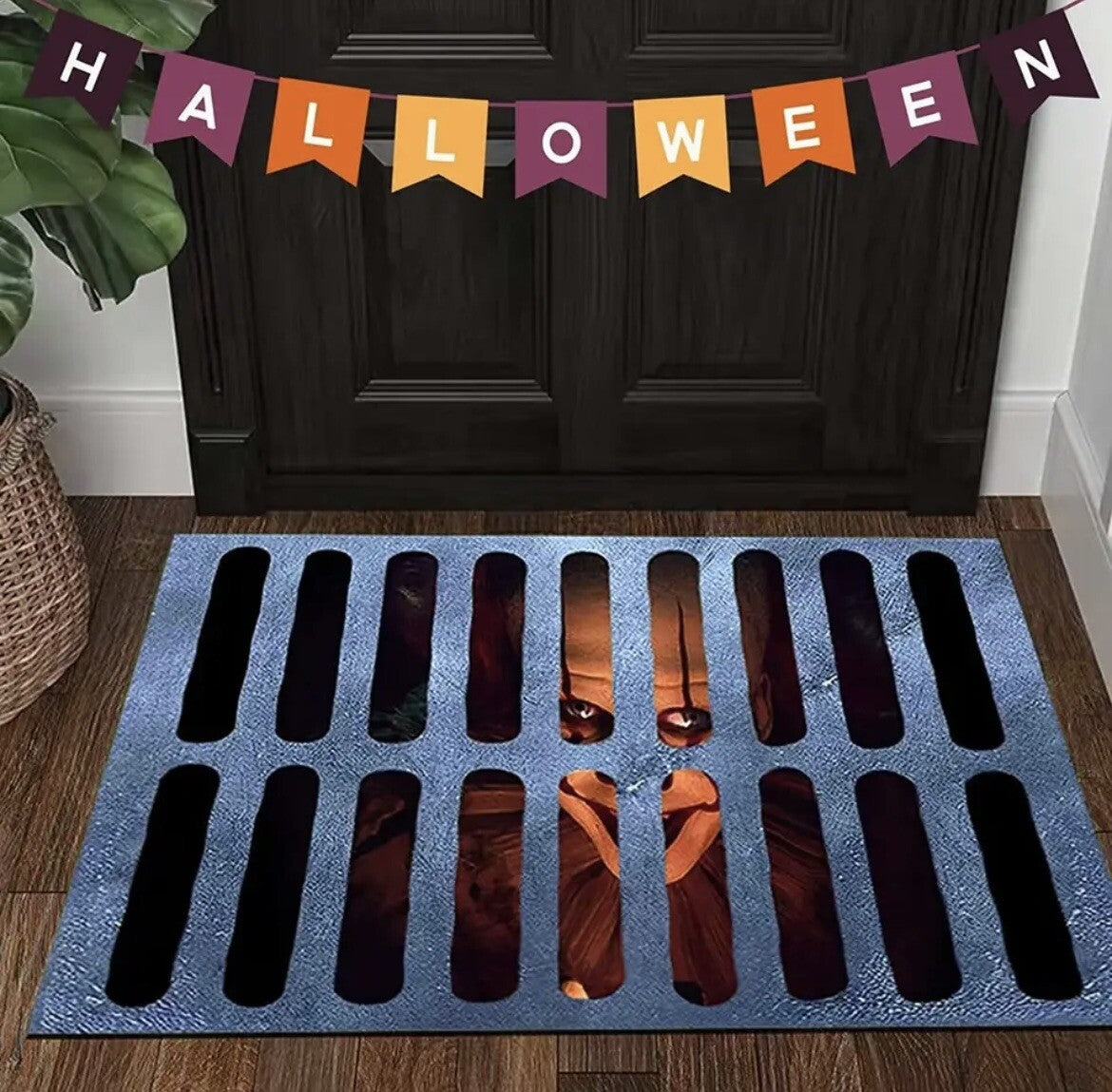  Halloween Scary It Clown Door Mat Carpet Horror 40cm X 60cm 3D Fit In Door2