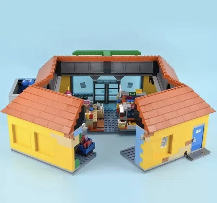 MOC Simpsons Kwik-E-Mart Store Building Blocks 2179PCS + 6 Figures In Stock