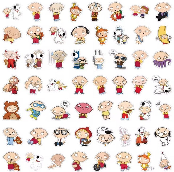 50pc Family Guy Stickers Stewie Griffin Seth MacFarlane Phone Laptop Gift1