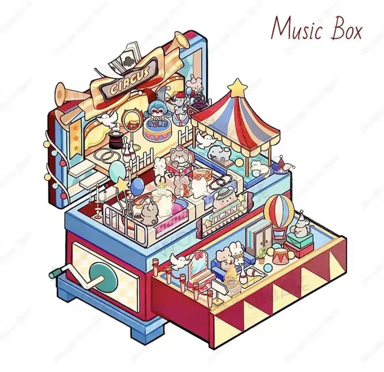 NEW 8Pc Mega Scenes DIY Cartoon 3D Landscape Sticker Book Sticker Festival Gift