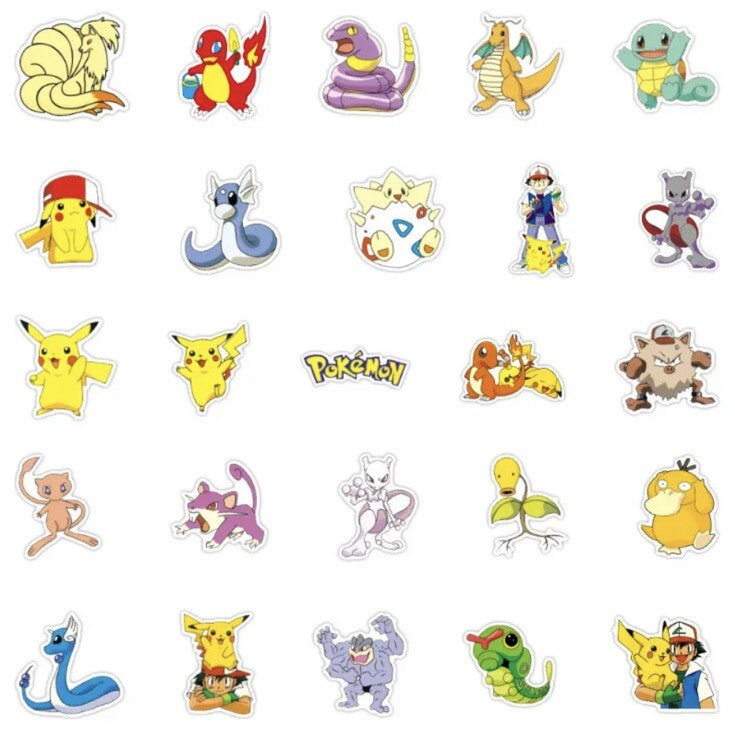 10x Pokemon Kawaii Pikachu Toys Waterproof Skateboard Bicycle Stickers Random3