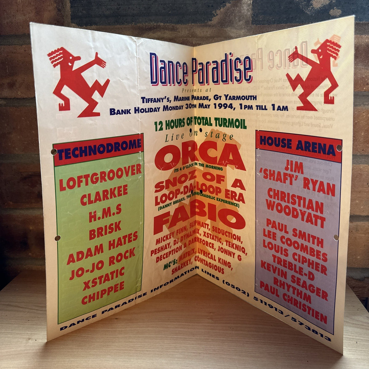 Rave Flyer Dance Paradise 30th May 1994 12 Hr Special Tiffany’s Gr Yarmouth2