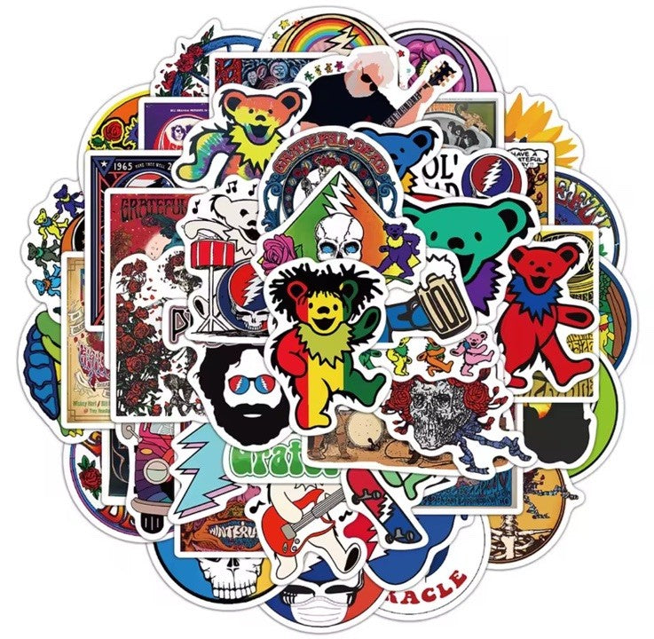 GRATEFUL DEAD X50 QUALITY VINYL STICKERS Rock Band Music 50th Collect1