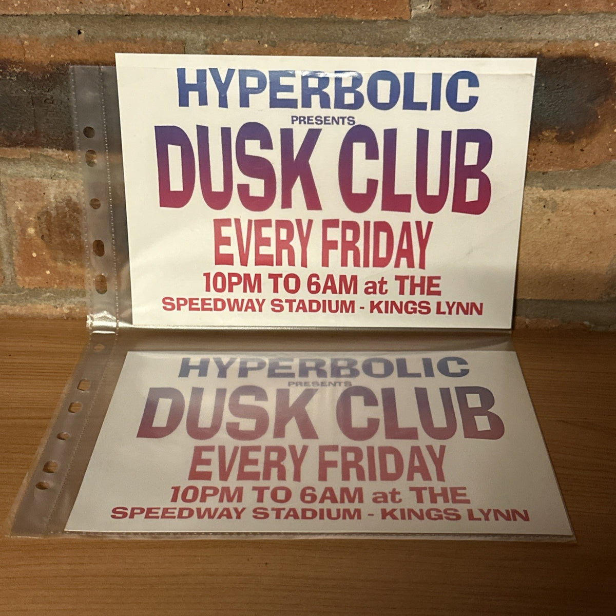 Rave Flyers X 2 Hyperbolic The Dusk Club Speedway Stadium Kings Lynn0