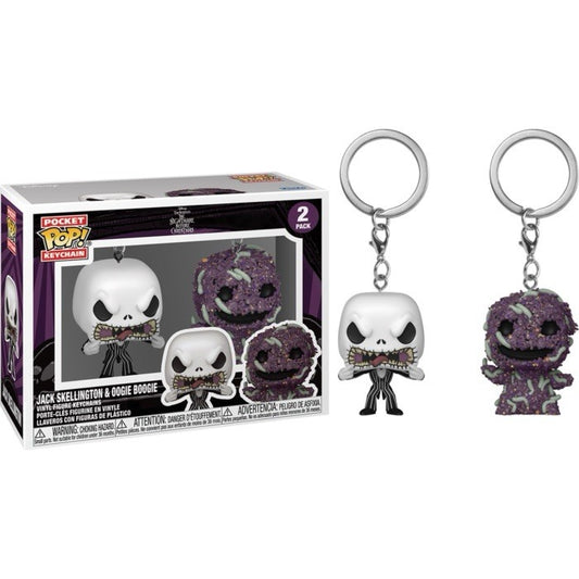 FUNKO POP! Pocket Keychain Exclusive Jack And Oogie Boogie NBC 2-Pk In Stk 1/7