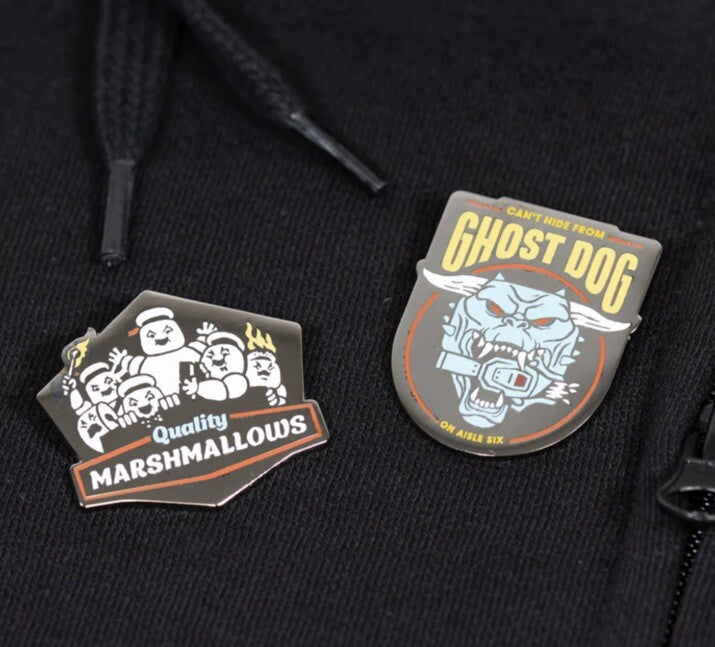  Ghostbusters 2.2 Pin Badges X2 Ghost Dog + Quality Marshmallow Pin Kings1