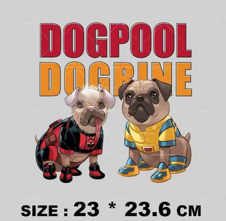 Dogpool Deadpool Iron On T shirt Transfers  Tote T shirts Hoodie Apron0