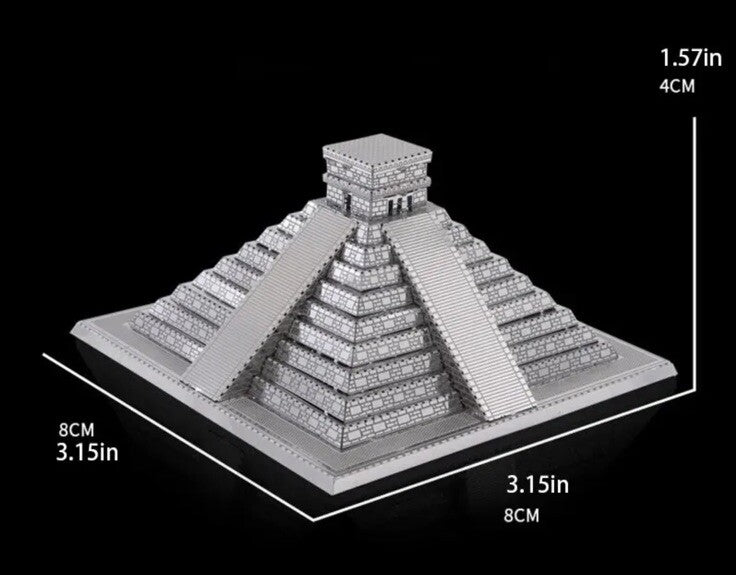 Metal Model Mayan Pyramid 3D Laser Cut Sheet Metal Model DIY Kit Hobby Gift2