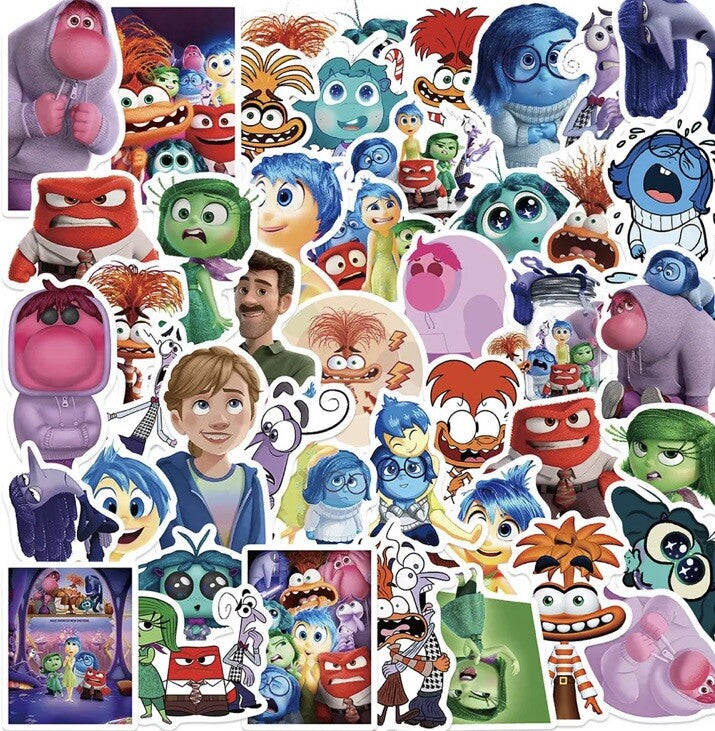 50 Inside Out Sticker for Kids Cartoon Movie Decal Gifts Waterproof Stickers1