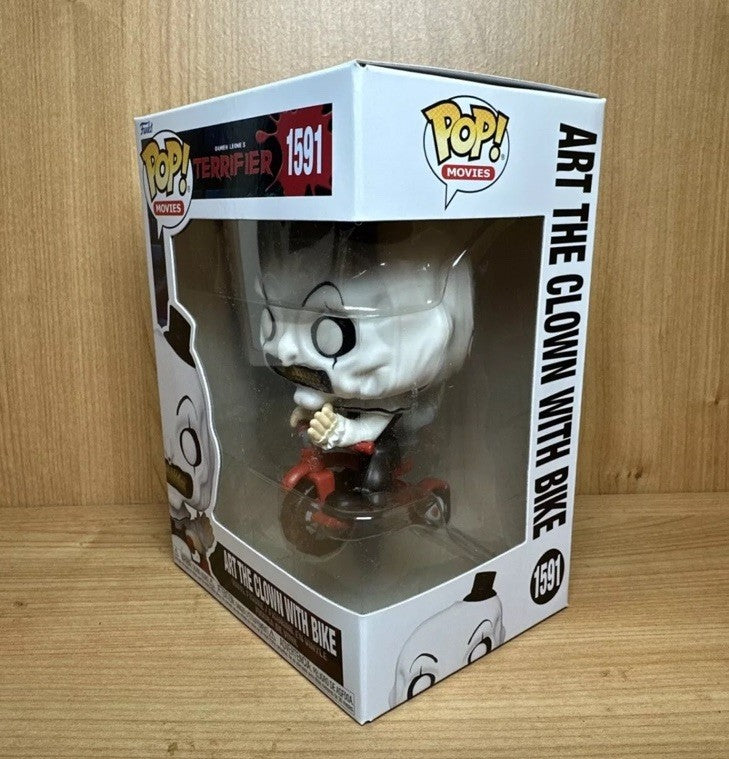 Terrifier Art the Clown with Bike Funko Pop #1591 In Stock Now Cult Horror