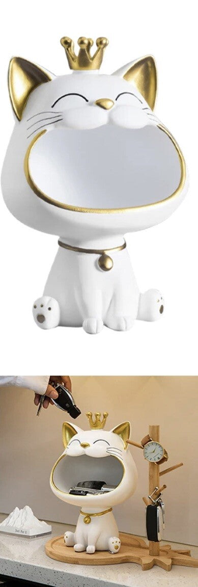 Large Lucky Cat Statue Sculpture For Storing Keys  Bits & Bobs Hallway Figure0