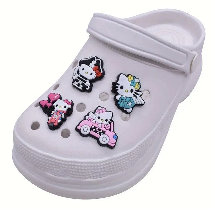 28pcs Hello Kitty Crocs Shoe Charms For Summer Clogs Bag Bubble Slides Sandals1