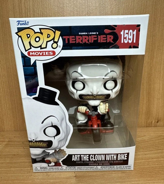 Terrifier Art the Clown with Bike Funko Pop #1591 In Stock Now Cult Horror
