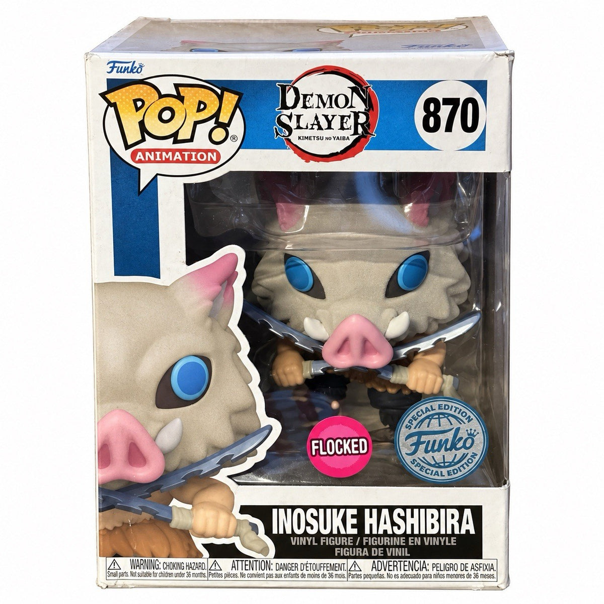 funko Demon Slayer - Inosuke Hashibira with Blades Crossed Flocked Pop!0