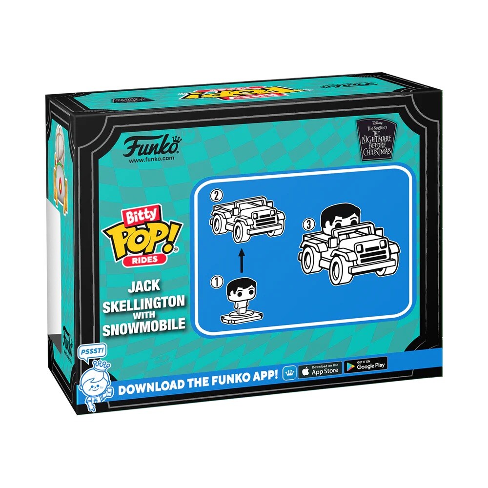 Funko Bitty 1st Ed Jack Skellington with Snowmobile And House Set Town Rides NBC12