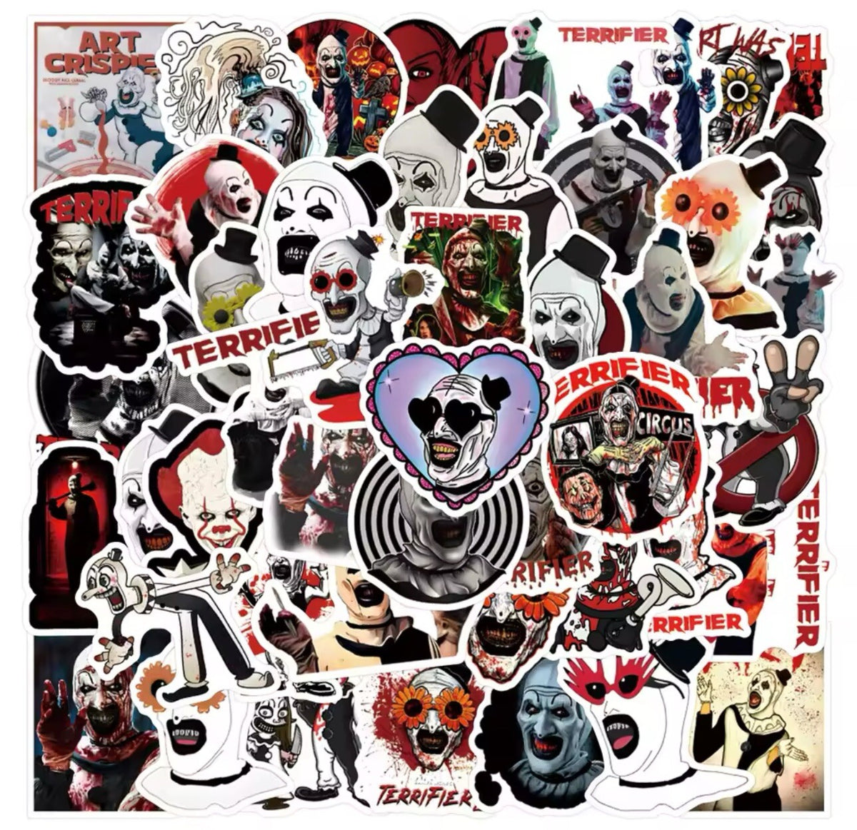 Terrifier 55x Art The Clown Sticker Decal Gifts Horror Movie Stickers Halloween2