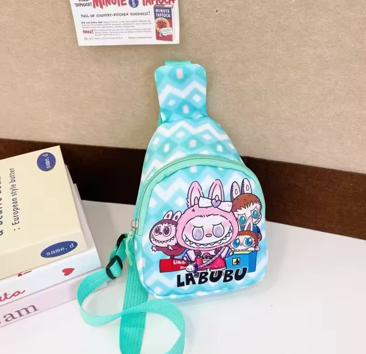  Blue Labubu Monsters Cute Crossbody Backpack Summer Bag Gift0