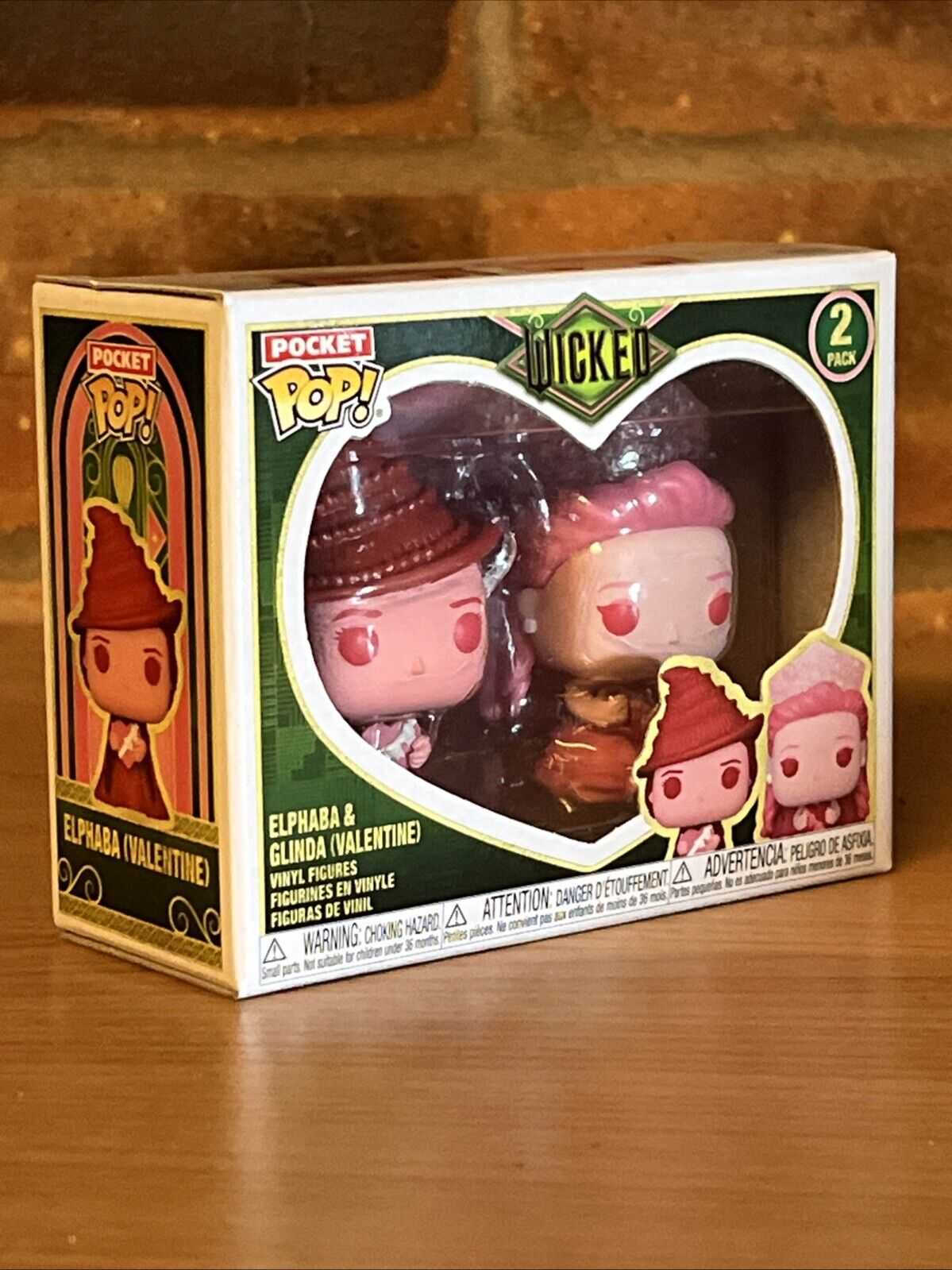 Funko Wicked (2024) Elphaba & Glinda Valentine Pocket Pop Vinyl 2-Pack In Stock