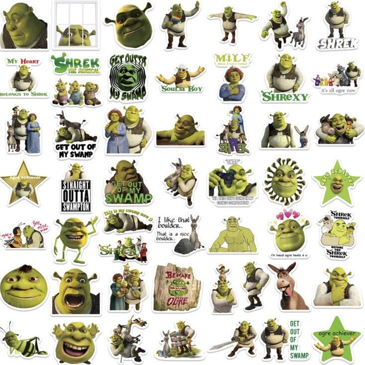 10 pcs Stickers Cartoon Disney Monster Shrek Graffiti Gift Decal PC Laptop Home1