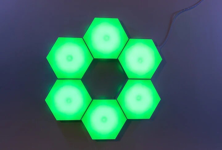 Connectable Hexagon Gaming Lights Touch To Change Colour Add To Sets3