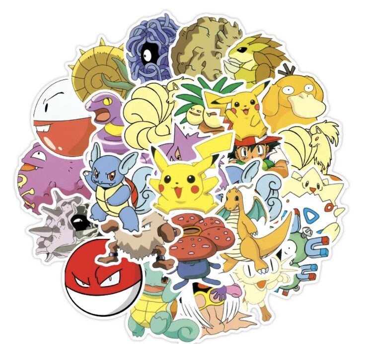 50 POKÉMON STICKERS BRAND NEW UK SELLER PIKACHU CHARIZARD BULBASAUR SQUIRTLE1