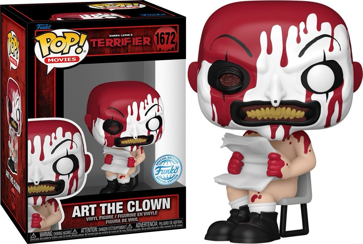 Funko Pop Terrifier Art the Clown #1672 Newspaper Edition W/ Prot In Stk August