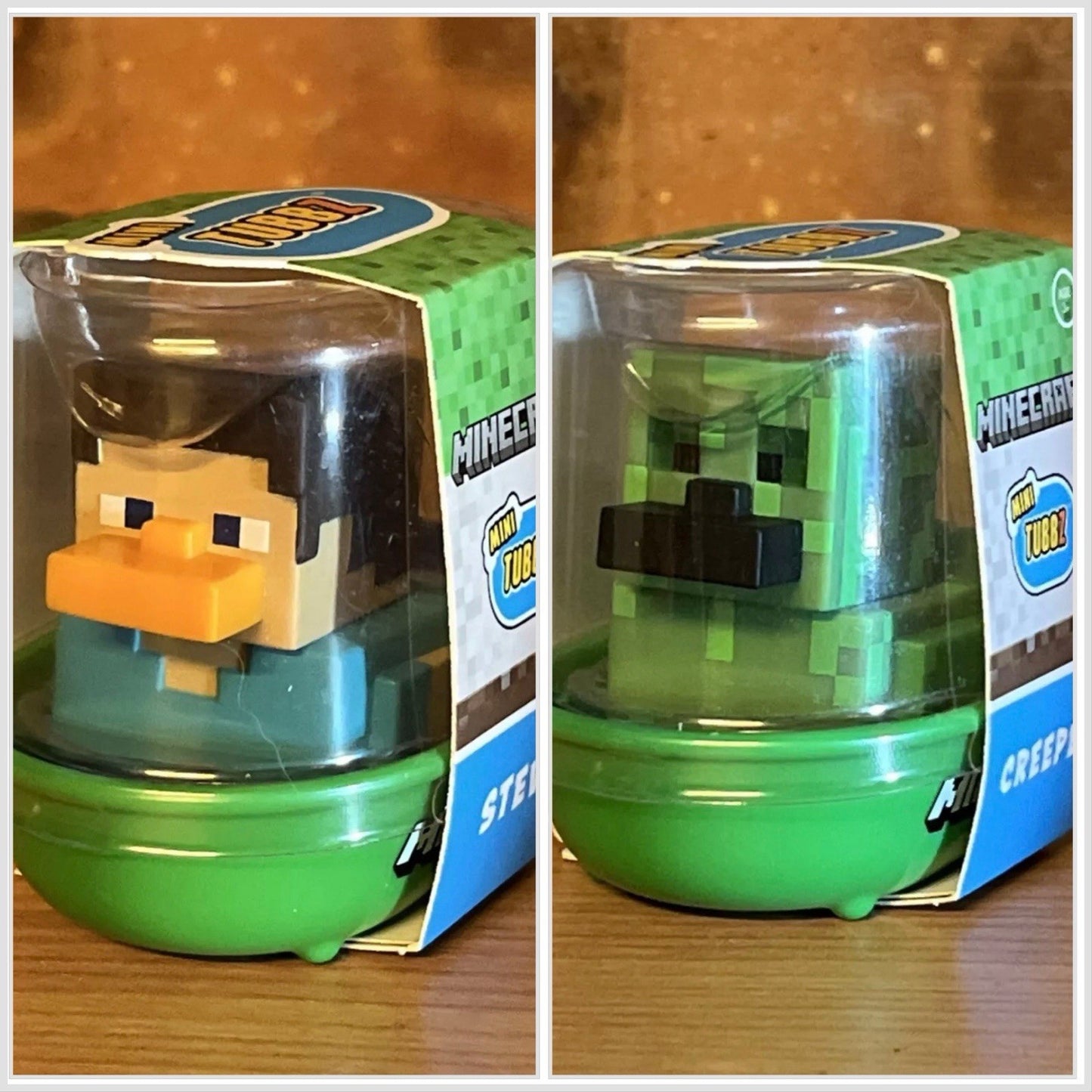 X2 TUBBZ Mini Minecraft Creeper And Steve  Cosplay Duck 1st Ed Gaming Film Gift