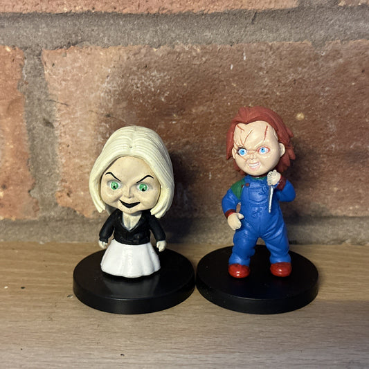  Chucky And Tiffany Horror Movie Figure  Pop Halloween Cult Film 5cm Collect Set0