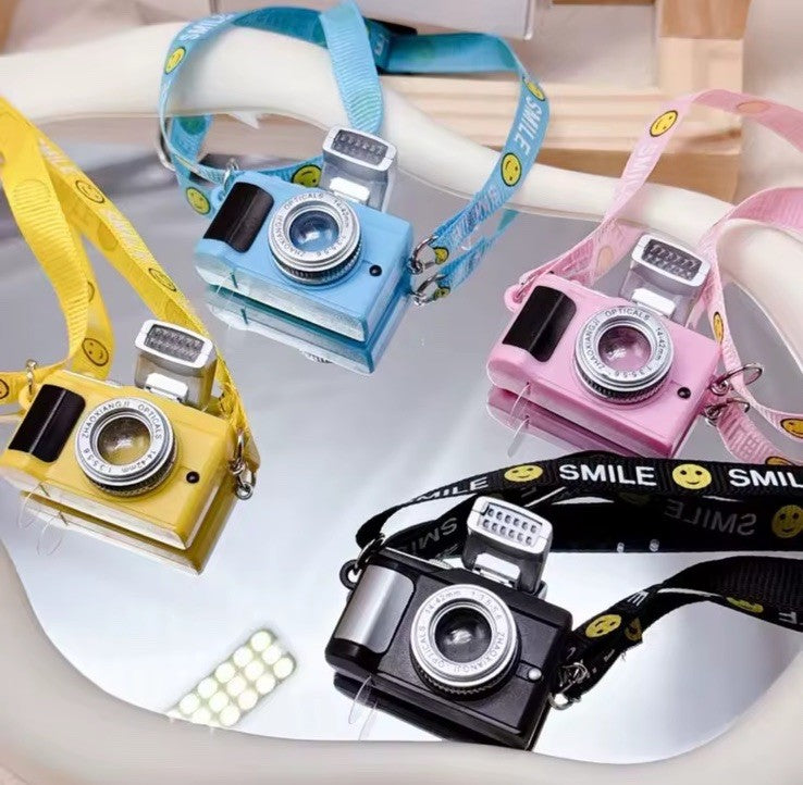 Mini Pink DIY Camera Dress Up Plush Toy for 17cm Labubu Doll Accessories Dollh1
