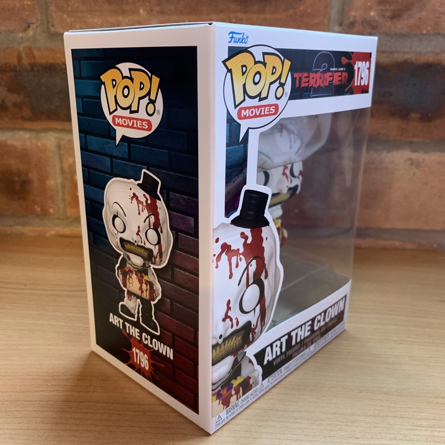 Terrifier Art the Clown with Head Funko Pop #1796 W/protector Horror In Stk NOW