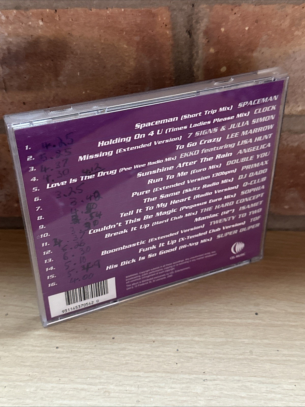 Club It Volume 1 Q-Club, DJ Dado, Sophia, Spaceman CD Rare 90’s Dance Mixes1