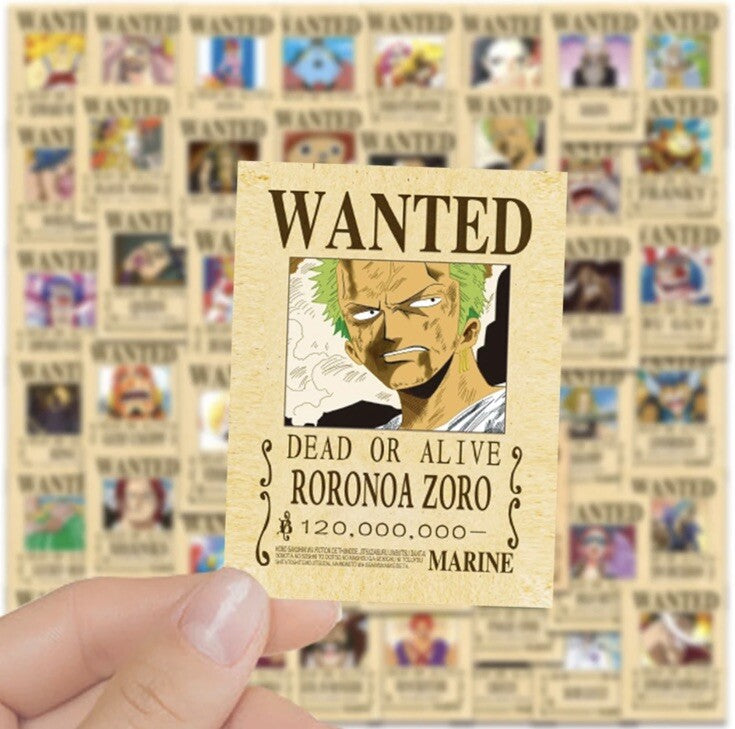 One Piece Anime Wanted Poster Stickers x10 Pieces ￼UK Seller Luffy  Xmas Nami3
