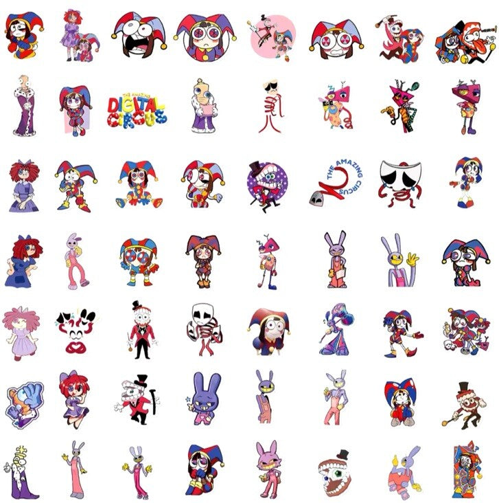 50X The Amazing Digital Circus Show Scrapbook Graffiti Book Ipad Phone Stickers2