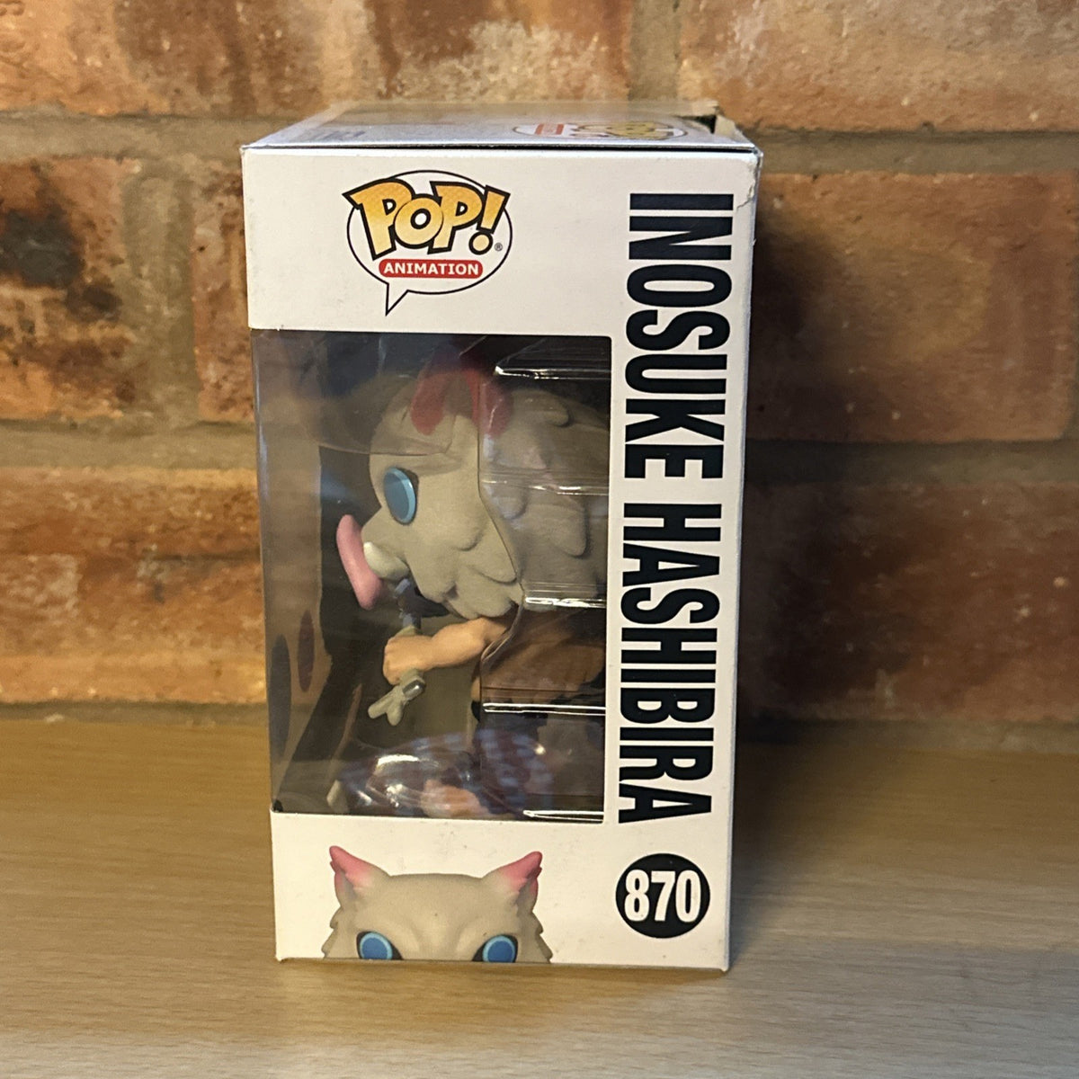 Demon Slayer Inosuke Hashibira with Blades Crossed Flocked Pop! Vinyl Box Damage1
