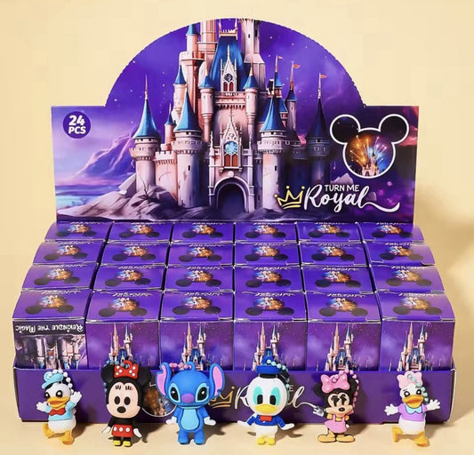 4x Disney X Stitch Donald Micky Characters Keychain Blind Box Figure Toy Gift