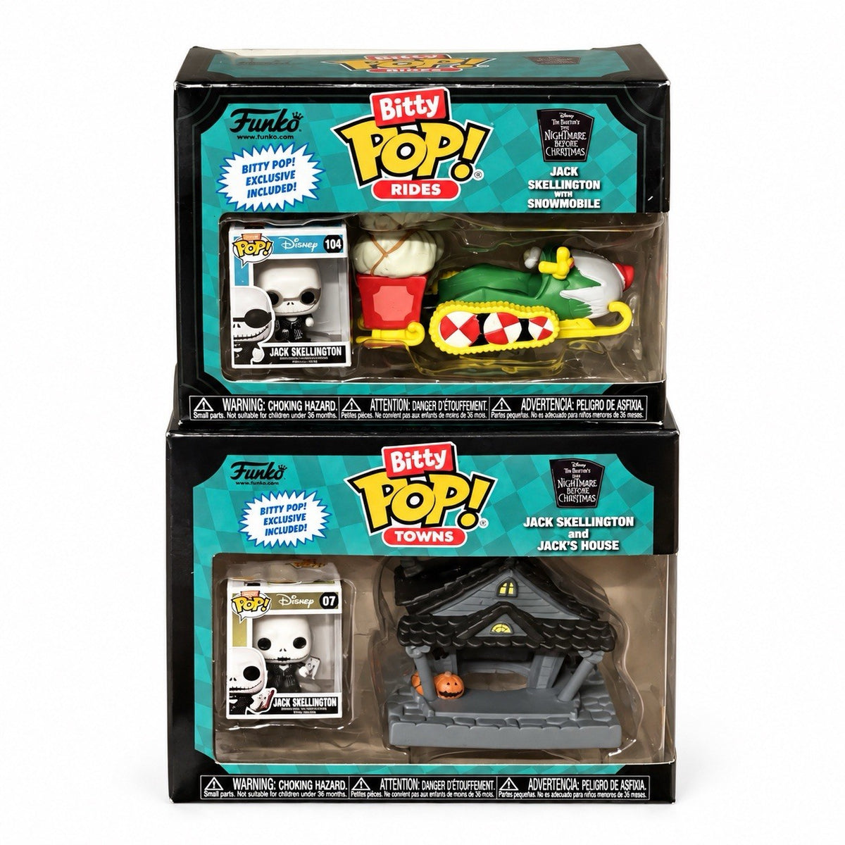 Funko Bitty 1st Ed Jack Skellington with Snowmobile And House Set Town Rides NBC0