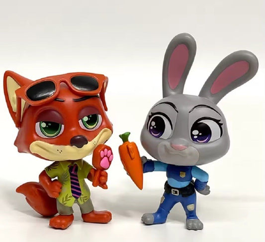 Zootopia Nick Wilde Judy Hopps Fox Rabbit Vinyl Figure Doll Cute Gift0