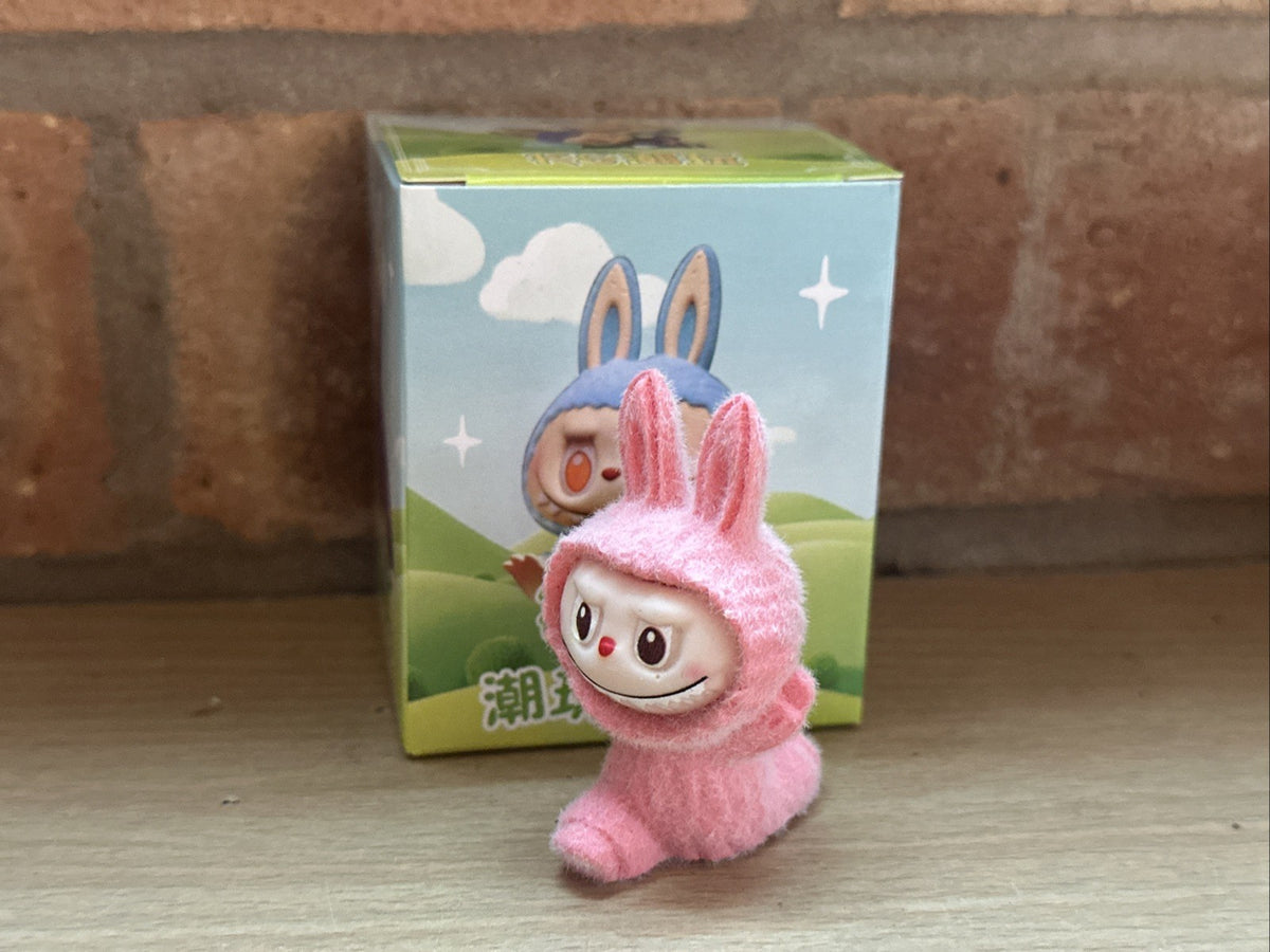 1x Cute Mini Labubu Flocked The Monsters Figure Macron Party Bag Gift0