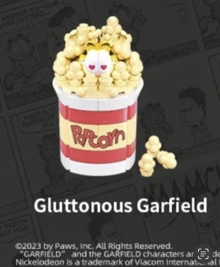 Cartoon Garfield ‘ Popcorn ‘ Television Building Block Brick Toys Cat Bricks0