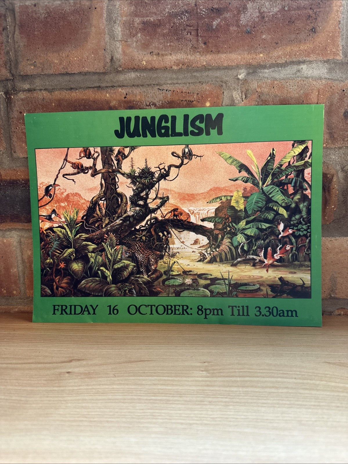 Rave Flyer Junglism 16th Oct 1992 3D & Lazer Promotions Peterborough Shock Rare0