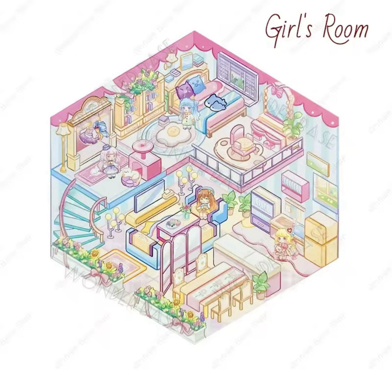 NEW 8Pc Mega Scenes DIY Cartoon 3D Landscape Sticker Book Sticker Festival Gift