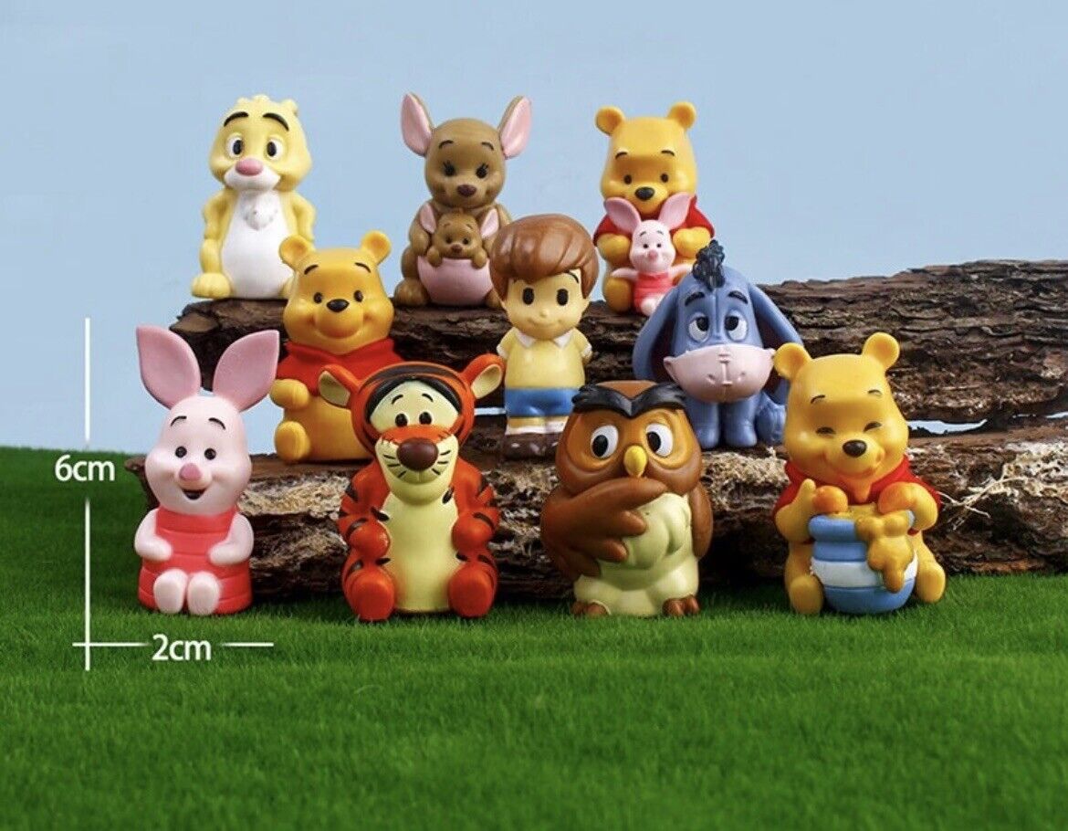 Winnie The Pooh Mini Figures 10 pcs Eyeore Rabbit Figure Piglet Tigger 🇬🇧 6cm