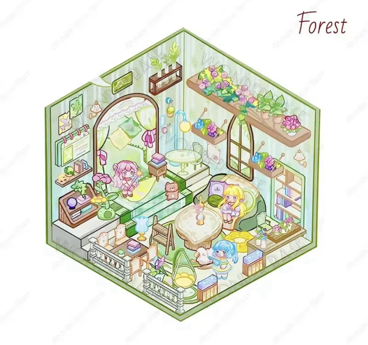 NEW 8Pc Mega Scenes DIY Cartoon 3D Landscape Sticker Book Sticker Festival Gift