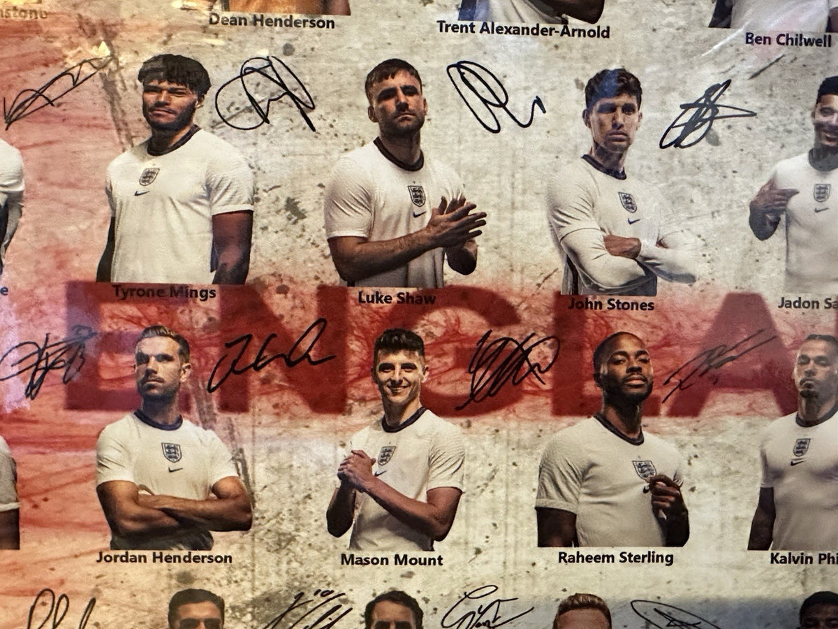 England Full Squad Signed A4 Poster Print Fifa World Cup Football Team 2020/20211